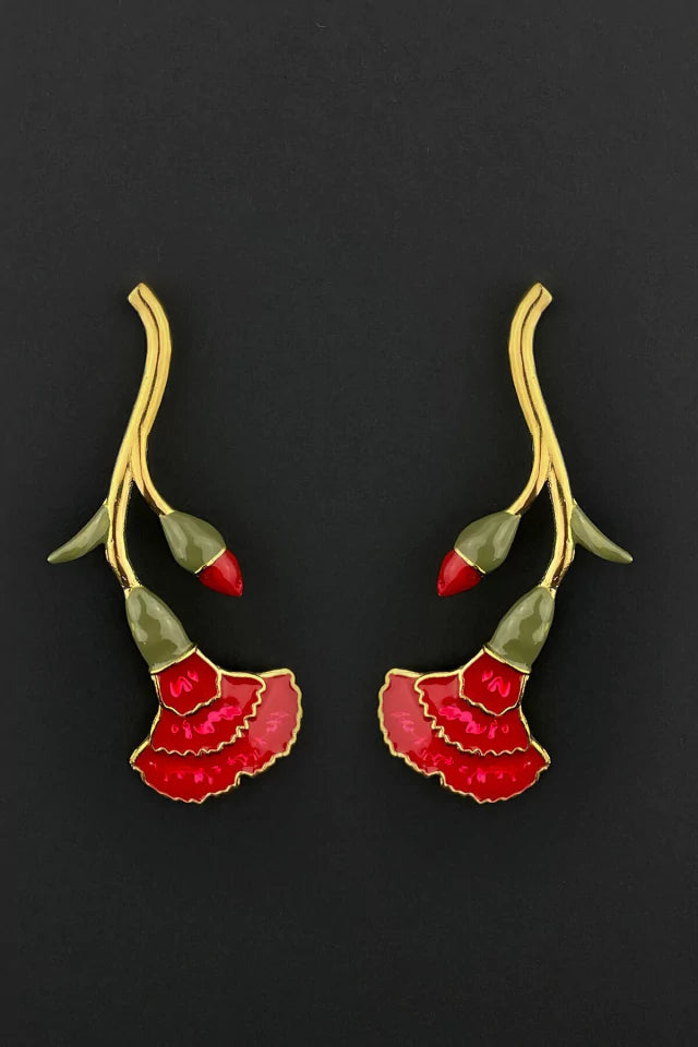 ARETES CLAVEL ESCARLATA