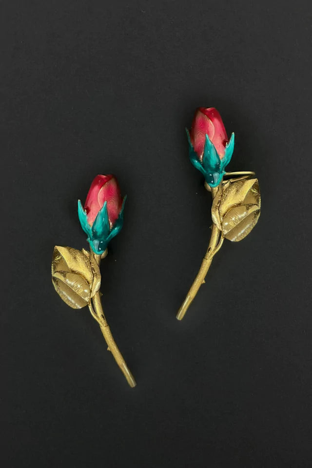 ARETES BOTÓN DE ROSAS